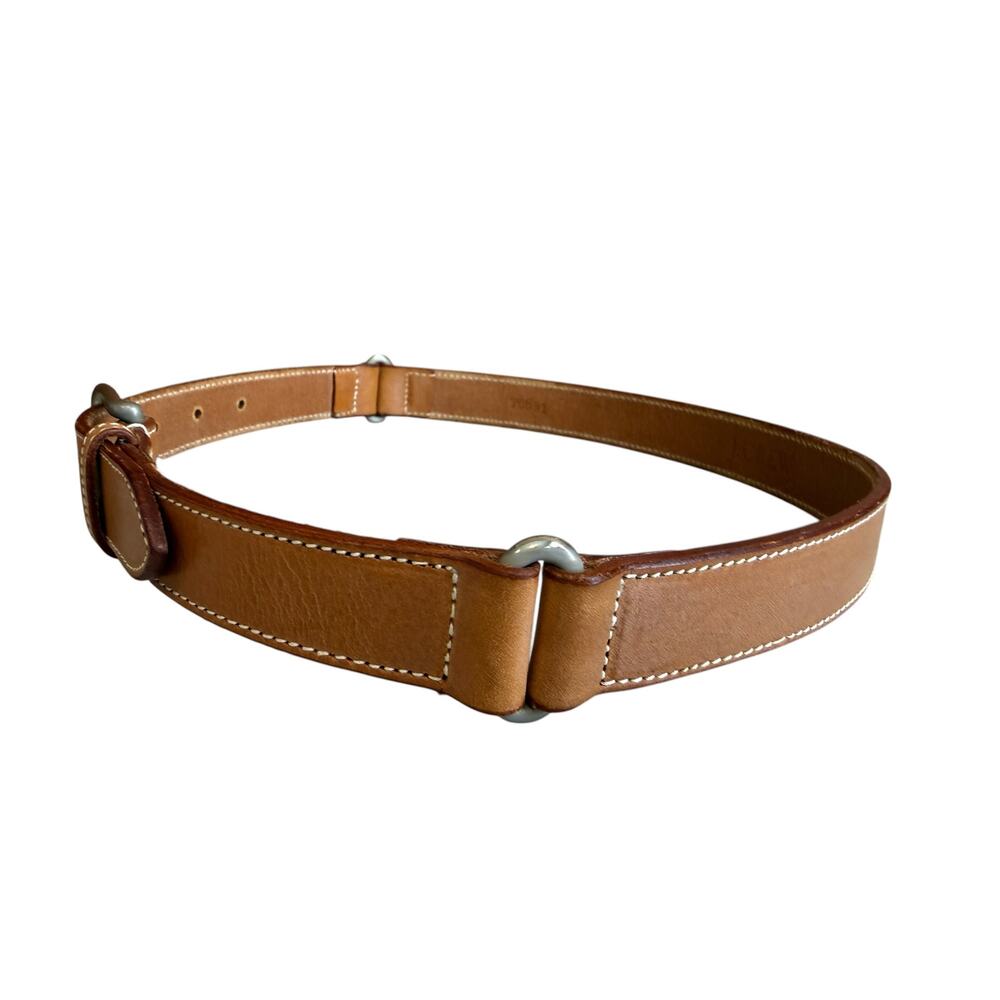 Vintage 90s J Crew English Bridle Leather Belt Light Tan 28 XS - Picture 3 of 8